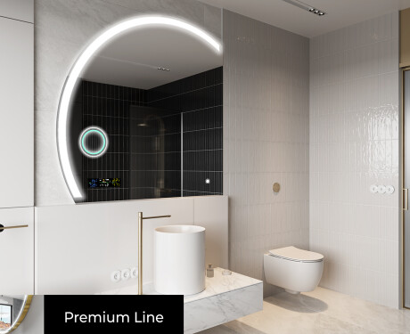 Moderní LED Půlkruhové Zrcadlo - Stylové Osvětlení pro Koupelnu X222 #4
