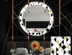 Kulaté Dekorativní zrcadlo s LED osvětlením do jídelny - Geometric Patterns